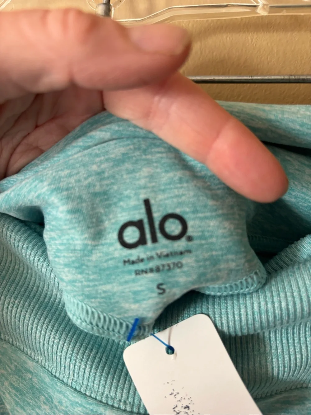 Alo Yoga Heathered Blue Ribbed Cuff Leggings - Size S